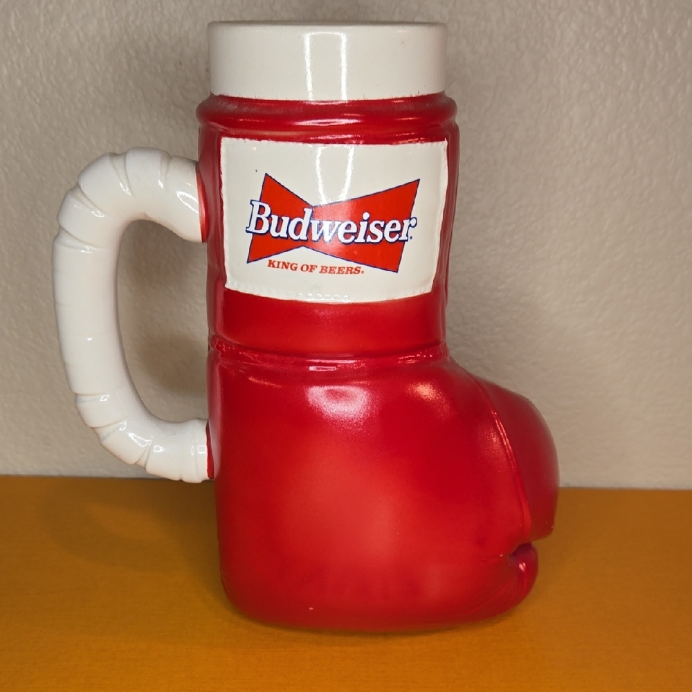 1997‎ Budweiser Red and White Boxing Glove Beer Stein.